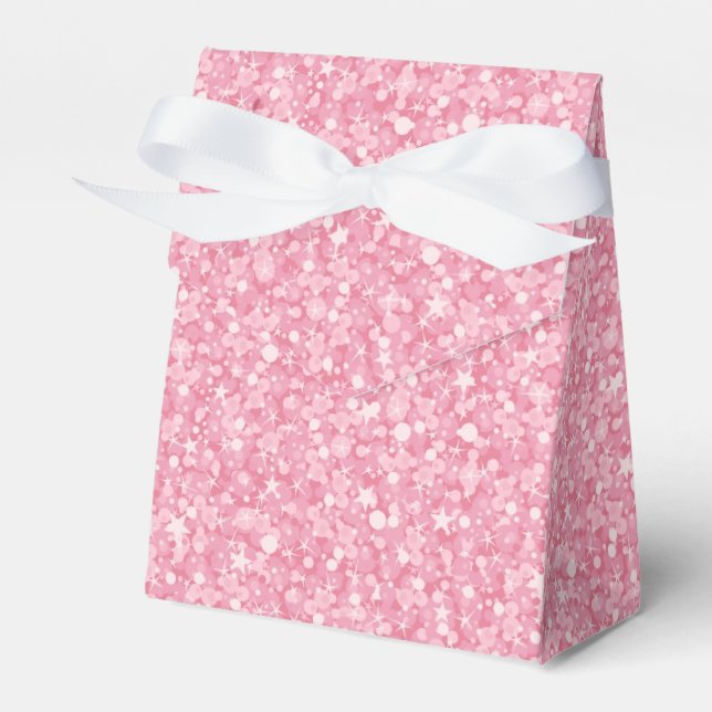 Shiny Pink Glitter Favour Box (Front Side)