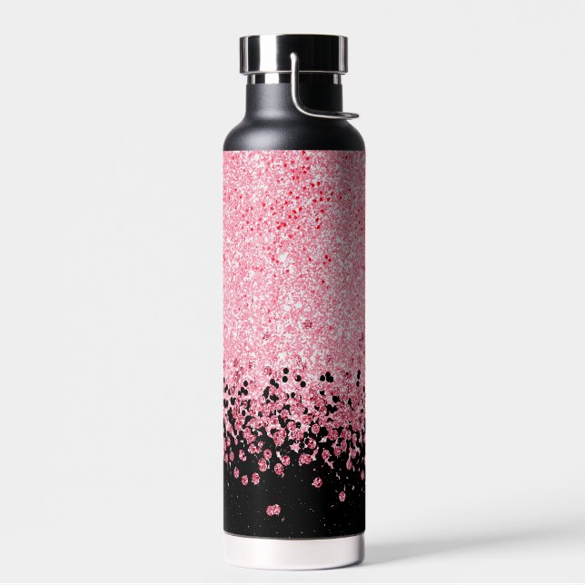 Shiny Pink Glitter  Water Bottle (Left)