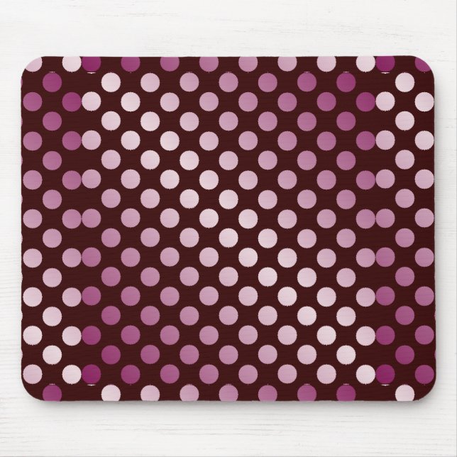 Shiny Pink Polka Dot Patterns Mouse Mat (Front)