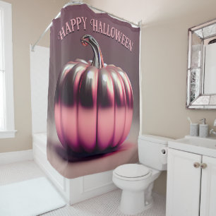 Shiny Pink Pumpkin Shower Curtain