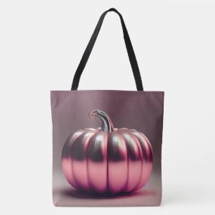 Shiny Pink Pumpkin Tote Bag