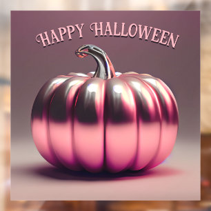 Shiny Pink Pumpkin Window Cling