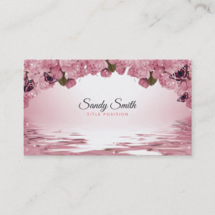 Shiny Pink Rose Business Card