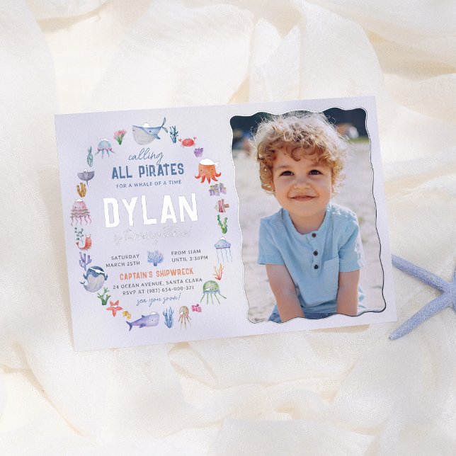 Shiny Pirate Under The Sea Boys Photo Birthday (Creator Uploaded)