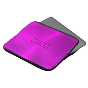 Shiny polished deep-pink metallic background laptop sleeve