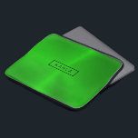 Shiny polished green metallic background laptop sleeve<br><div class="desc">Elegant modern green tones polished metallic texture print. Optional monogram.</div>