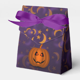 Shiny Pumpkin Halloween Moon Purple Favour Box