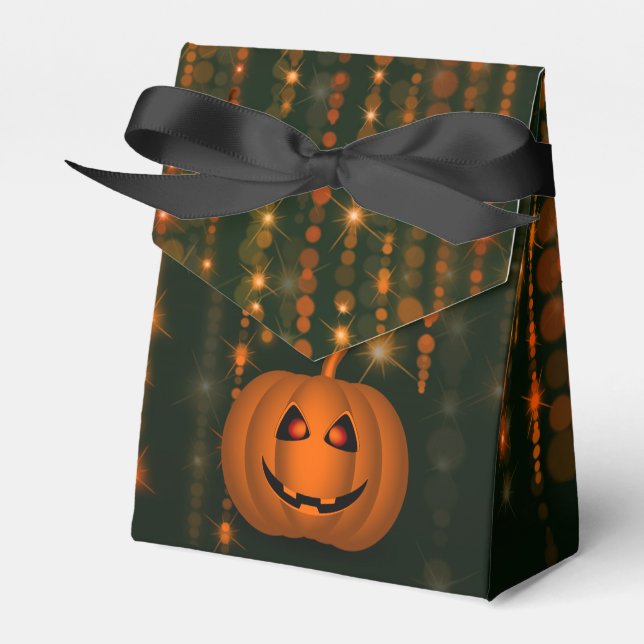 Shiny Pumpkin Halloween String Lights Favour Box (Front Side)