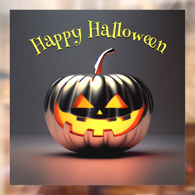 Shiny Pumpkin Halloween Window Cling (Sheet 2)