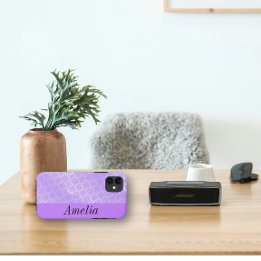 Shiny Purple Foil Lattice iPhone 11 Case