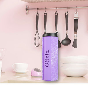 Shiny Purple Foil Lattice Thermal Tumbler