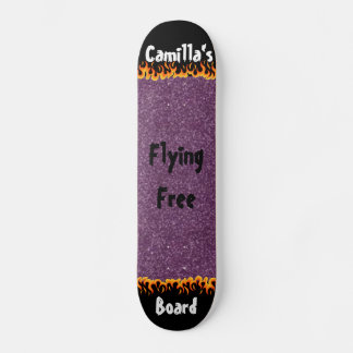 Shiny Purple Simulated Glitter Girly  Skateboard