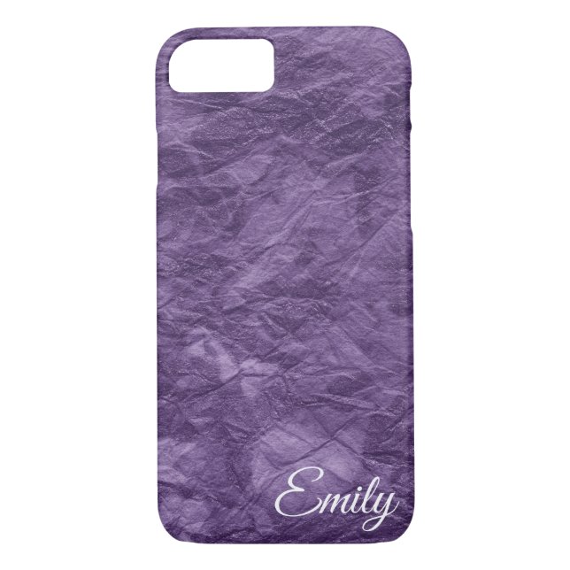 shiny purple textured paper with name Case-Mate iPhone case (Back)