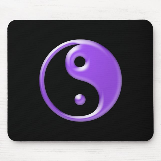 Shiny Purple Yin Yang Symbol Mouse Mat (Front)