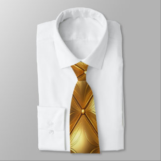 Shiny Quilted Gold  Tie