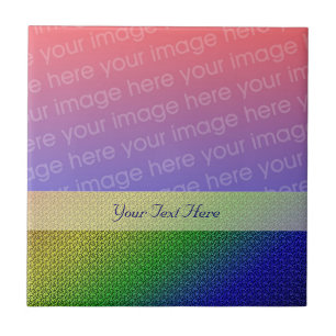 Shiny Rainbow Colour Stripes Your Photo Tile