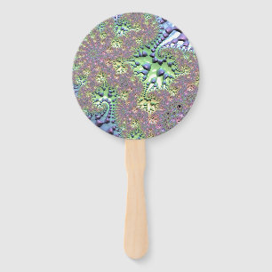 Shiny Rainbow Fractal Hand Fan