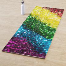 Shiny Rainbow Glitter Yoga Mat