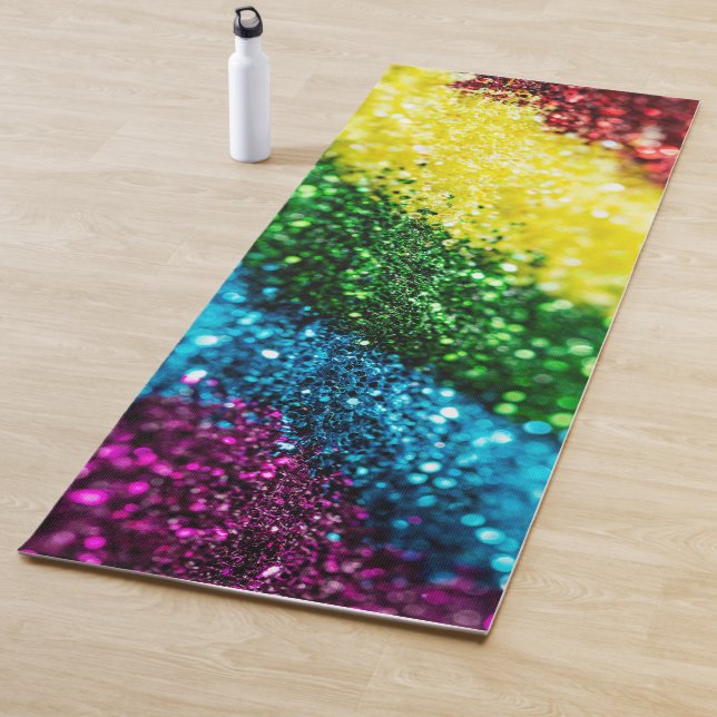 Shiny Rainbow Glitter Yoga Mat (In Situ)