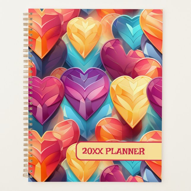 Shiny Rainbow Hearts Planner (Front)