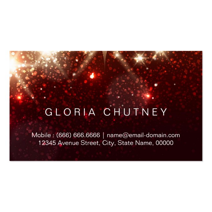 Shiny Red Glitter - Fashion Designer Business Card Templates