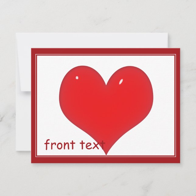Shiny Red Heart (Add Your Text) Invitation (Front)