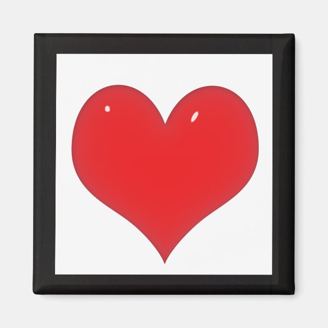 Shiny Red Heart (Add Your Text) Magnet (Front)