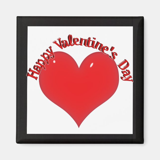 Shiny Red Heart Valentine Magnet (Front)