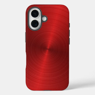 Shiny Red Metallic Design iPhone 16 Case