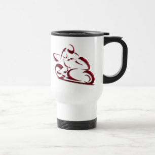 Shiny Red Metallic Motorcycle Racer Travel Mug