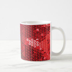 shiny red sequins coffee mug