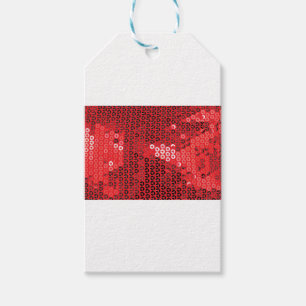 shiny red sequins gift tags