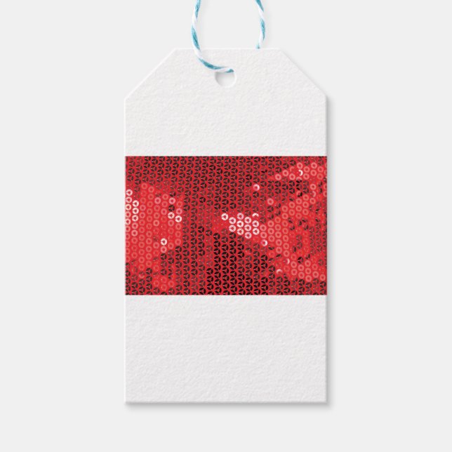 shiny red sequins gift tags (Front)