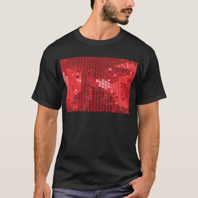 shiny red sequins T-Shirt (Front)