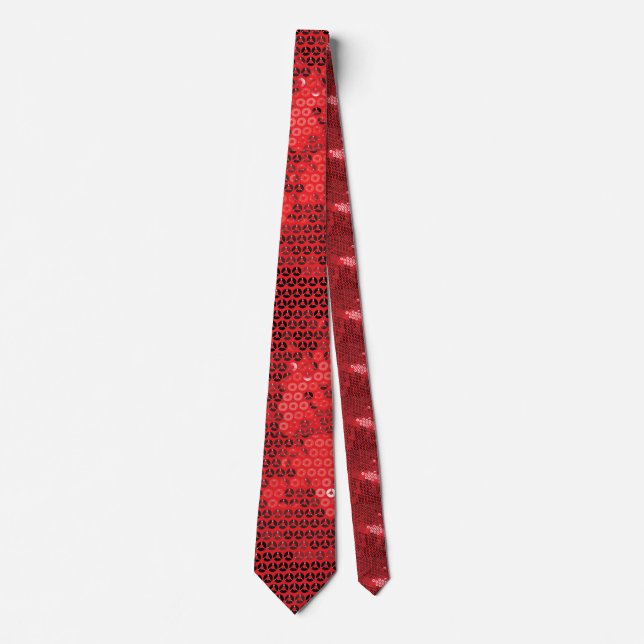 shiny red sequins tie (Front)
