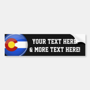 Shiny Round Colorado Flag Bumper Sticker