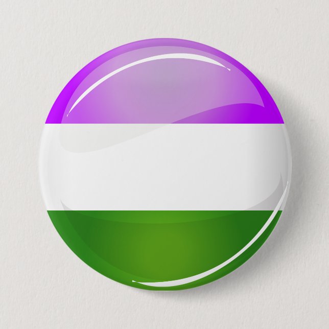 Shiny Round Genderqueer Flag 7.5 Cm Round Badge (Front)