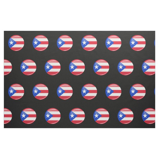 Shiny Round Puerto Rican Flag Fabric (Fat Quarter)