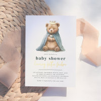 Shiny Royal Teddy Bear Prince Boy Baby Shower