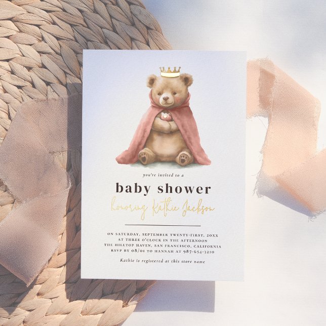 Shiny Royal Teddy Bear Princess Girl Baby Shower (Creator Uploaded)