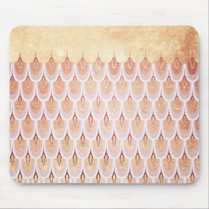 Shiny Salmon Pink Glitter Mermaid Fish Scales Mouse Mat