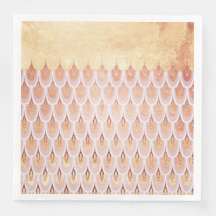 Shiny Salmon Pink Glitter Mermaid Fish Scales Napkin