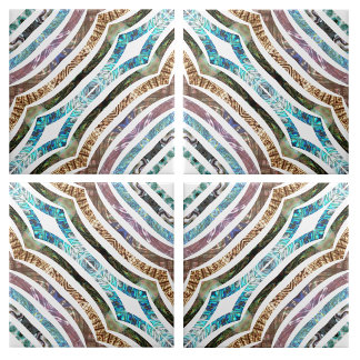 Shiny Seashell Scalloped Strips Tile