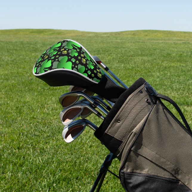 Shiny Shamrocks  Golf Head Cover (In Situ)