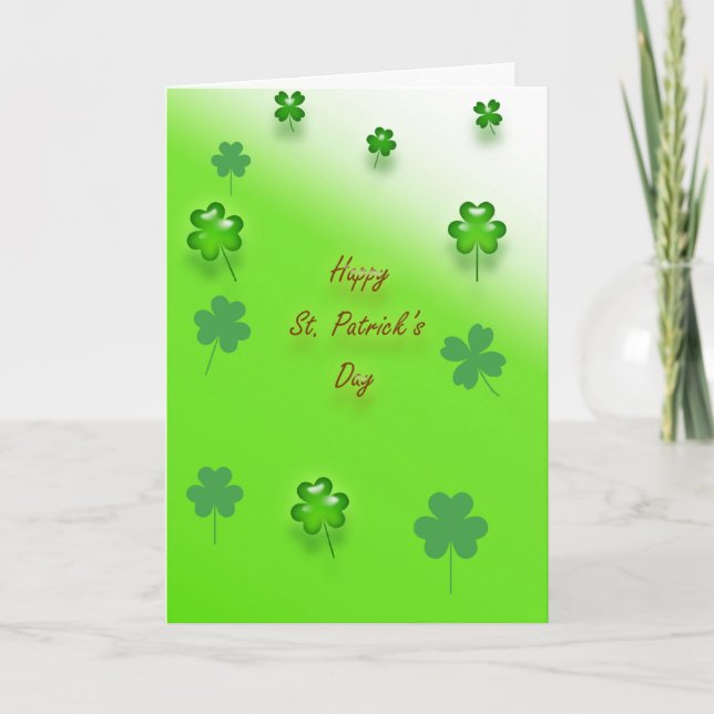 Shiny Shamrocks St. Patrick's Day Card (Front)
