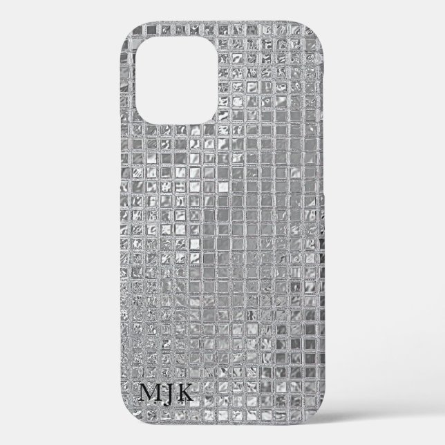 Shiny Silver Foil Squares Case-Mate iPhone Case (Back)