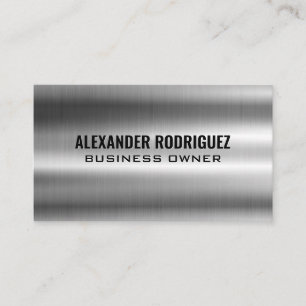 Shiny Silver Metallic Business Card