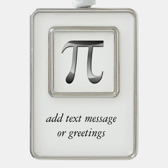 Shiny Silver Pi Symbol Silver Plated Framed Ornament (Front)
