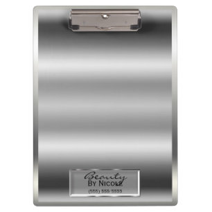 Shiny Silver Shine Elegant Chic Glam Personalised Clipboard