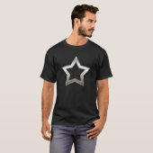 Shiny Silver Star Shape Outline Digital Design T-Shirt (Front Full)